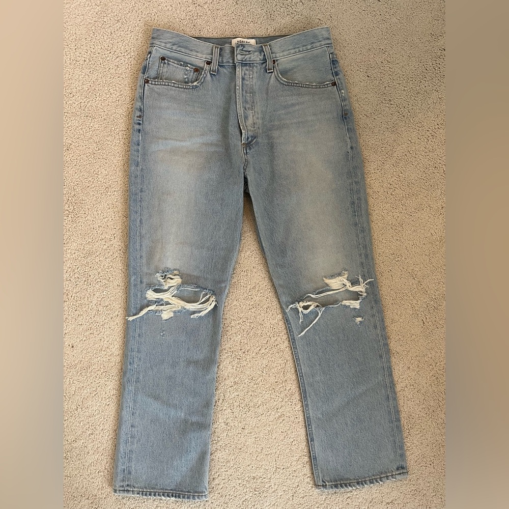 Agolde Light Blue Straight Leg Jeans